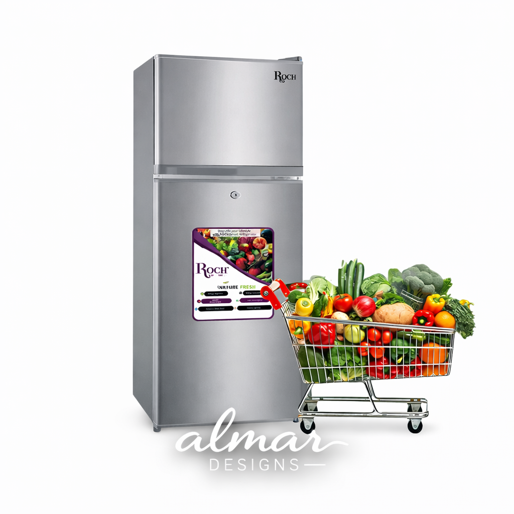 Roch Double Door Fridge, 126L - Silver RFR-160DT-B 1 Roch Double Door Fridge, 126L – Silver RFR-160DT-B