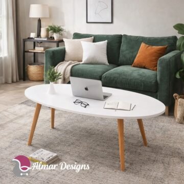 Shee Nordic Oval Coffee Table-White