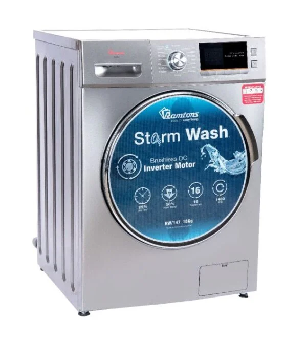 RAMTONS FRONT LOAD FULLY AUTOMATIC 10KG WASHER 1400RPM - RW/147 - Image 2