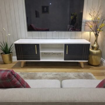 Sydney Modern Wooden TV Stand 4FT White and Black