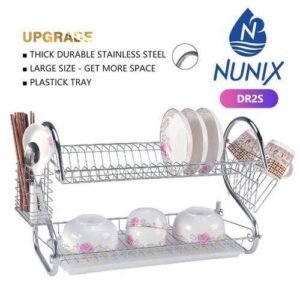 Nunix Dish Rack – 2 Tier – With Drain Board