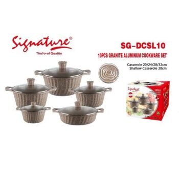Signature10Pcs 10 Granite Aluminum Cookware set