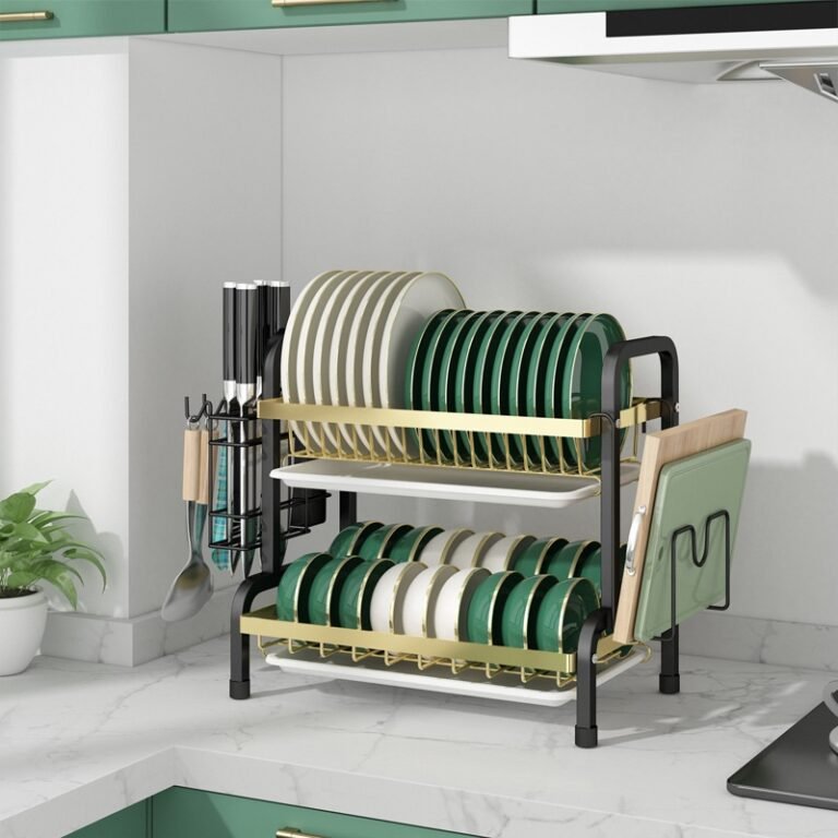 2 tier dish rack gold