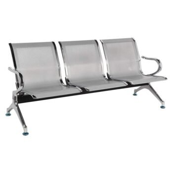 Silver Stainless Steel Three Seater Waiting Chair For Hospital/ Office