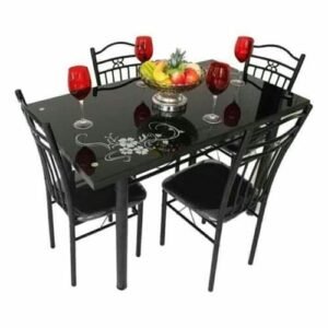 glass dining table black