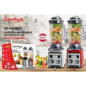 Signature 1800W Large capacity Commercial Grade Blender, Food Processor-BPA 4L unbreakable Jar