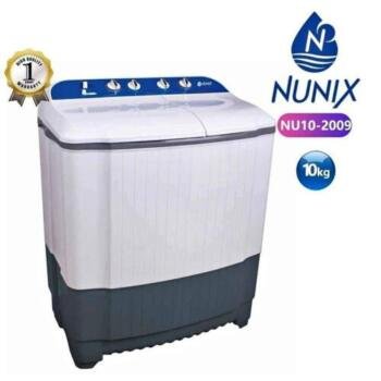 Nunix Semi-Automatic Top Load Washing Machine, 10KG Grey