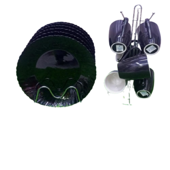 12pc black dinner set