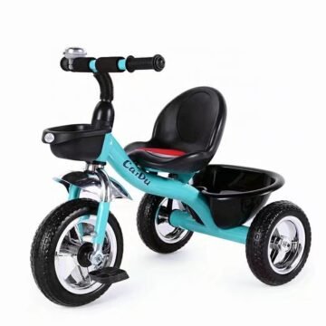 Durable 3-Wheel Kids Tricycle – Adjustable Seat, Safety Harness & Storage Basket