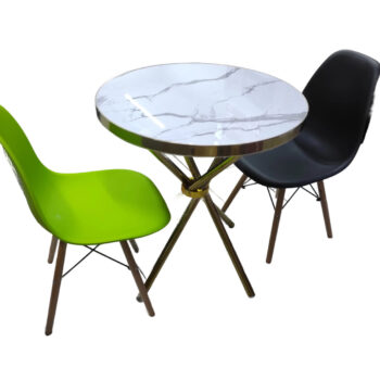 2-Seater Dining Set with Marble Effect