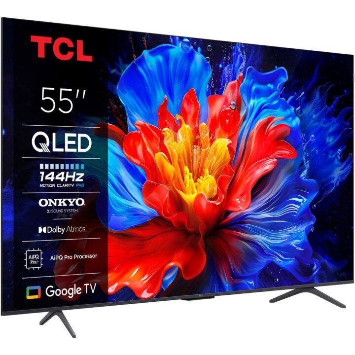 TCL 55-Inch QLED 4K Ultra HD Smart Google TV with HDR10+, Dolby Vision & Voice Control