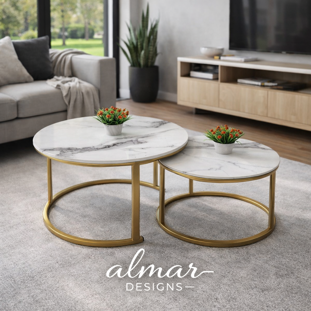 Glass Nesting Tables 2in1 – Marble Effect | Elegant Living Room Furniture 1 Glass Nesting Tables 2in1 – Marble Effect | Elegant Living Room Furniture