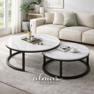 Pure Marble Nesting Coffee Table 2in1 | Luxury Living Room Furniture