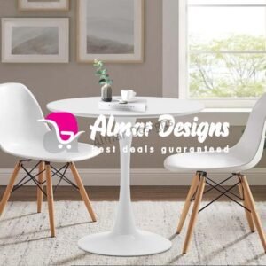 Ryane Dining Table with Eames Chairs | Modern 2-Seater Dining Set for Stylish Homes