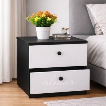 Julz Bedside Drawers black-white