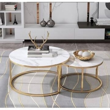 Pure Marble Nesting Coffee Table 2in1 | Luxury Living Room Furniture