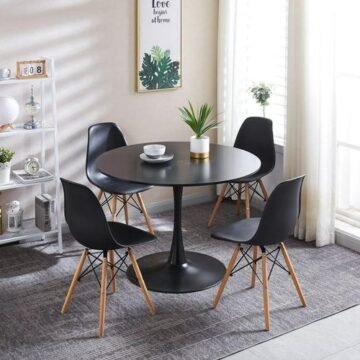 4 Seater Round Eames Dining Table Set