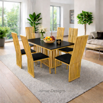 Ivan Dining Table – 6 Seater | Black