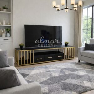 Polly 6ft Modern Tv Stand black-Gold
