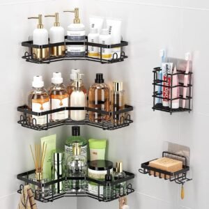 5-Piece Triangular Shower Caddy Shelf / Bathroom Organizer