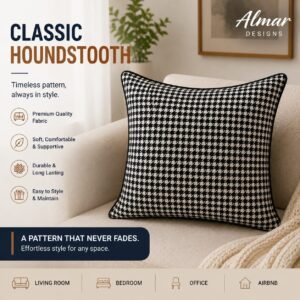 Classic Houndstooth Throw Pillows – Timeless Style & Comfort
