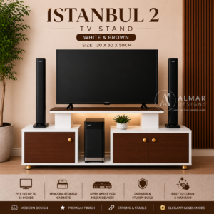 Istanbul 2 TV Stand – White & Brown
