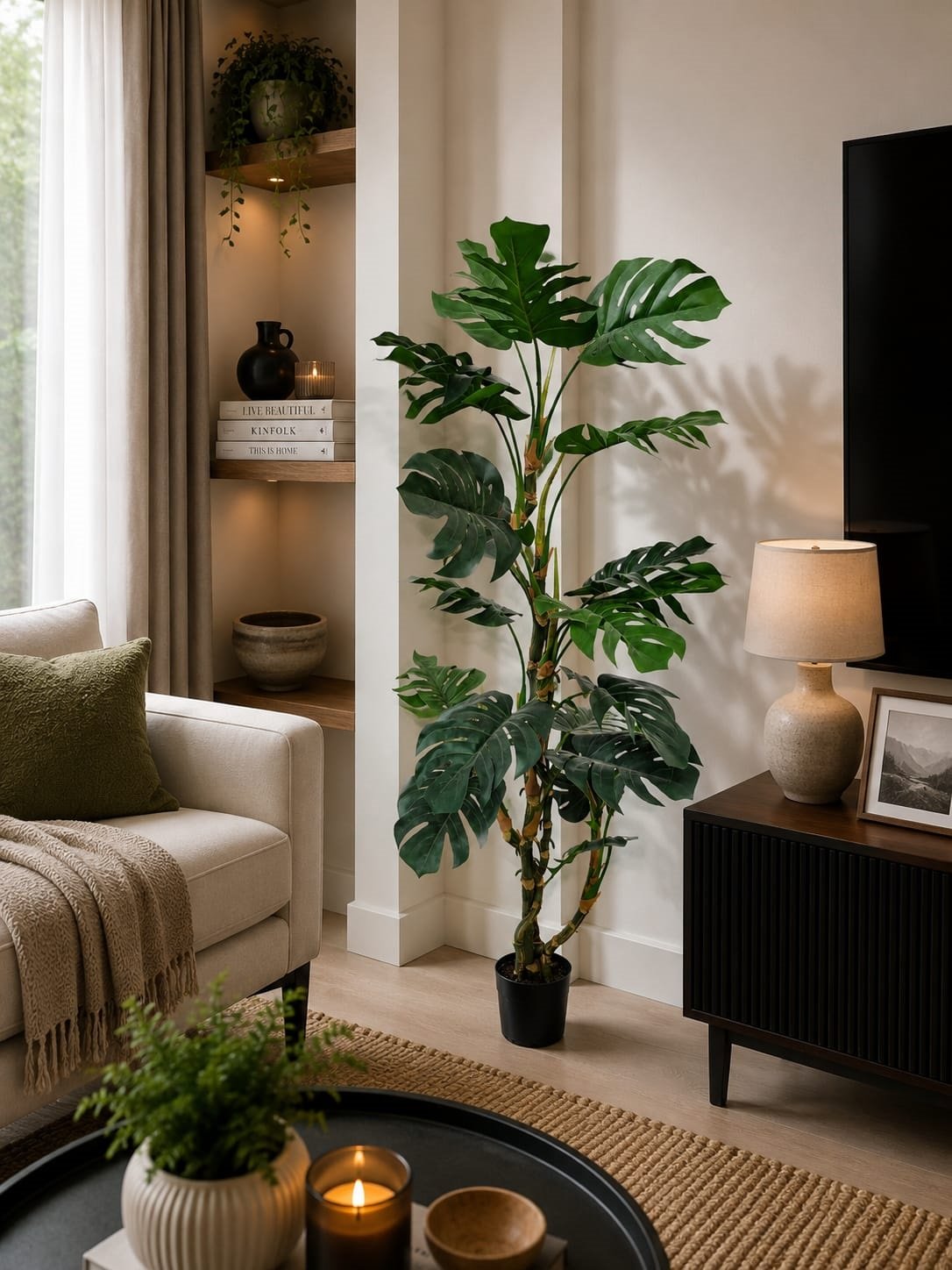 Swiss Cheese tree; 120cm – Elegant Indoor Artificial Plant 1 Swiss Cheese tree; 120cm – Elegant Indoor Artificial Plant