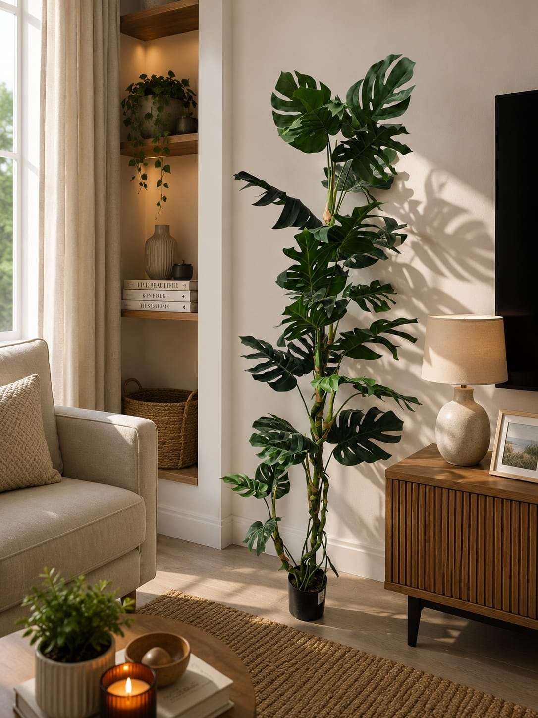 Artificial Swiss Cheese Tree – Available in 120cm, 180cm & 210cm- Decorative plants 3 Artificial Swiss Cheese Tree – Available in 120cm, 180cm & 210cm- Decorative plants - Image 3