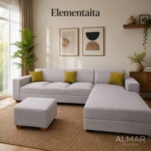 Elemetaita 6-Seater L-Shape Sofa with Puff